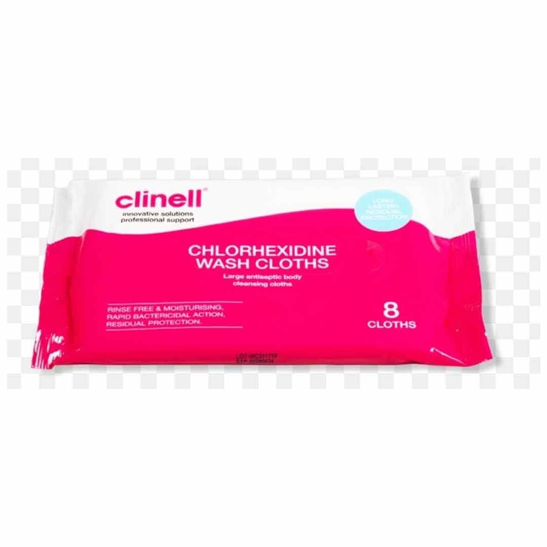 Clinell Chlorhexidine Wash Cloth  8 Pieces 8PC
