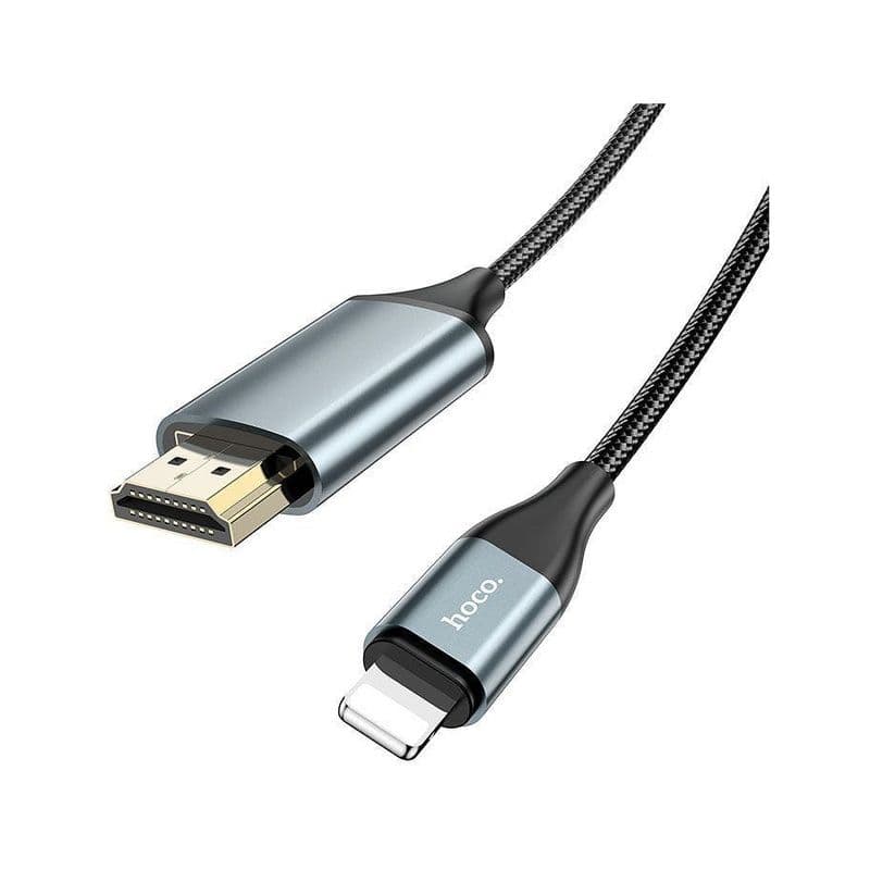 Hoco Ua15 High-Definition On-Screen Cable For Ip To Hdmi Metal Gray