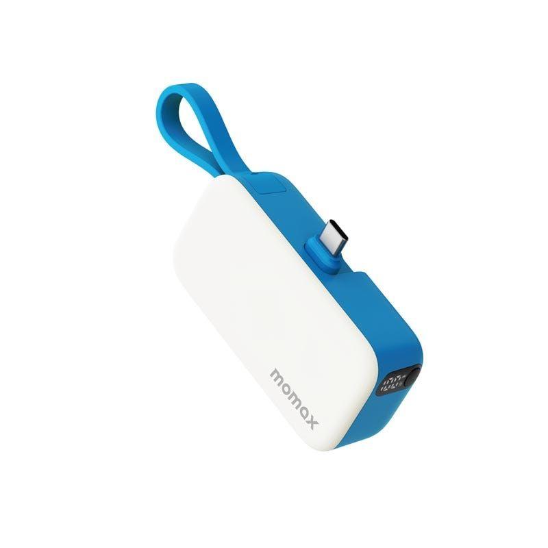 Momax 1-Power Mini 5000Mah 3In1 Power Bank With Usb-C Plug (Color: Blue)