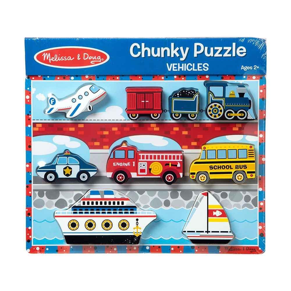 Melissa & Doug Vehicles Chunky Puzzle (9 Pieces)