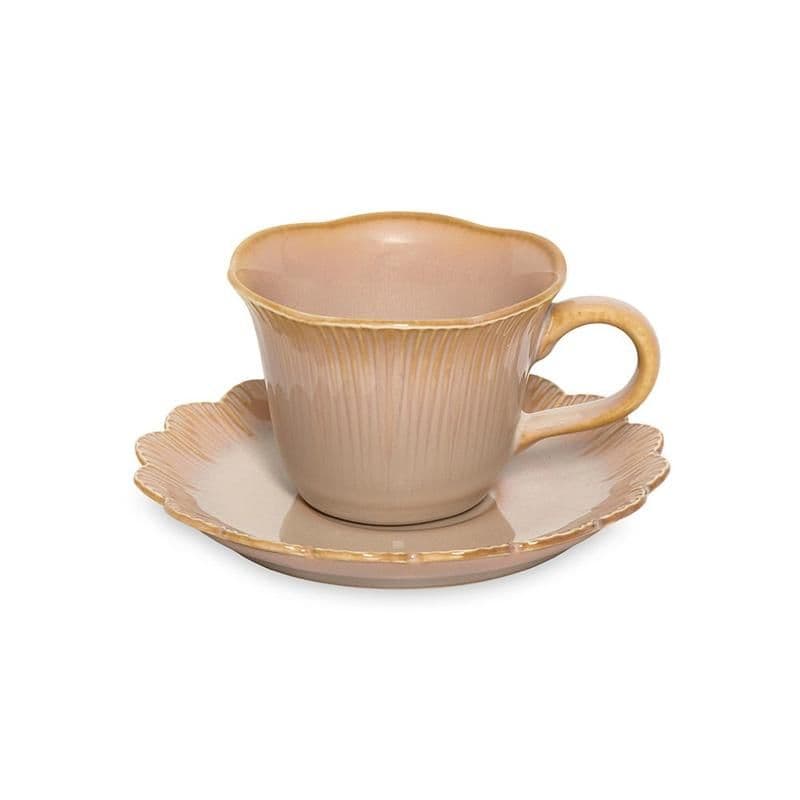 Fleuri Cup And Saucer, Terracotta - 120Ml