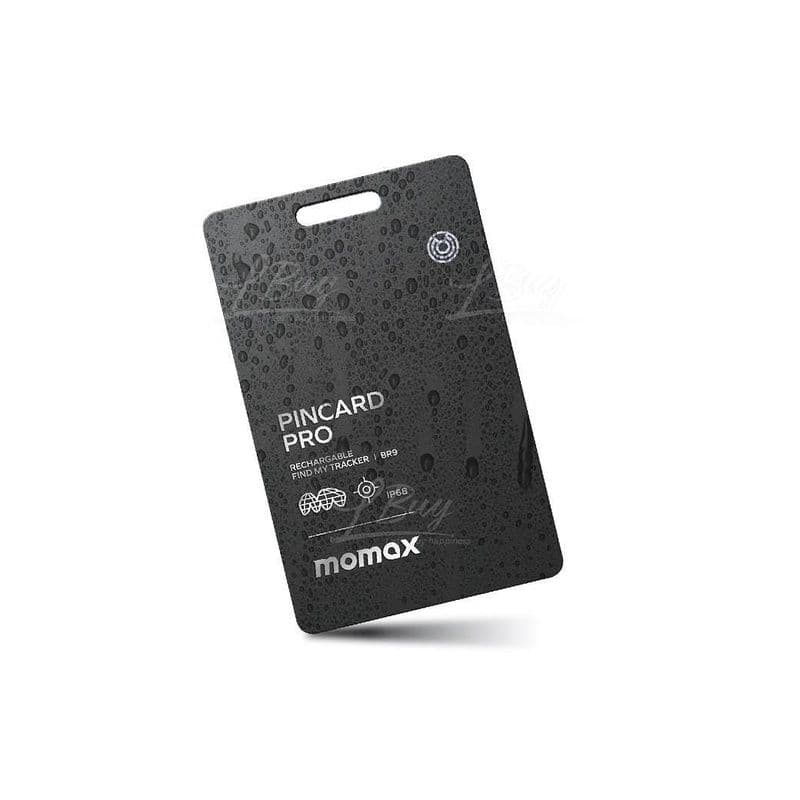 Momax Pincard Pro Apple Find My Certified Tracker Support Wireless Charging (Color: Black)