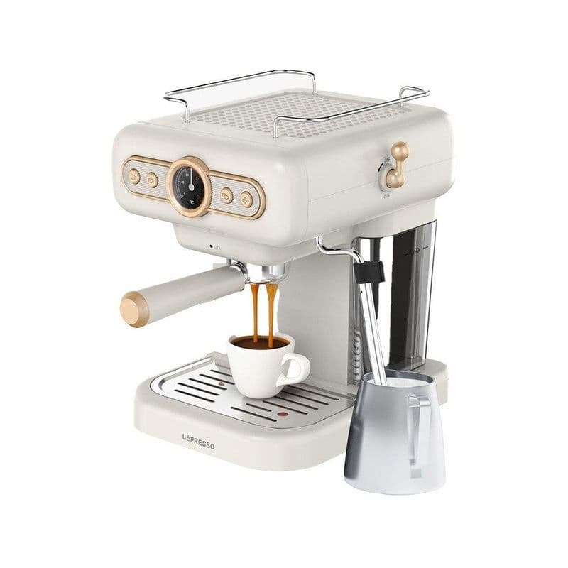 Lepresso Coffee Machine With 15 Bar Ulka Pumb 1.2L - White