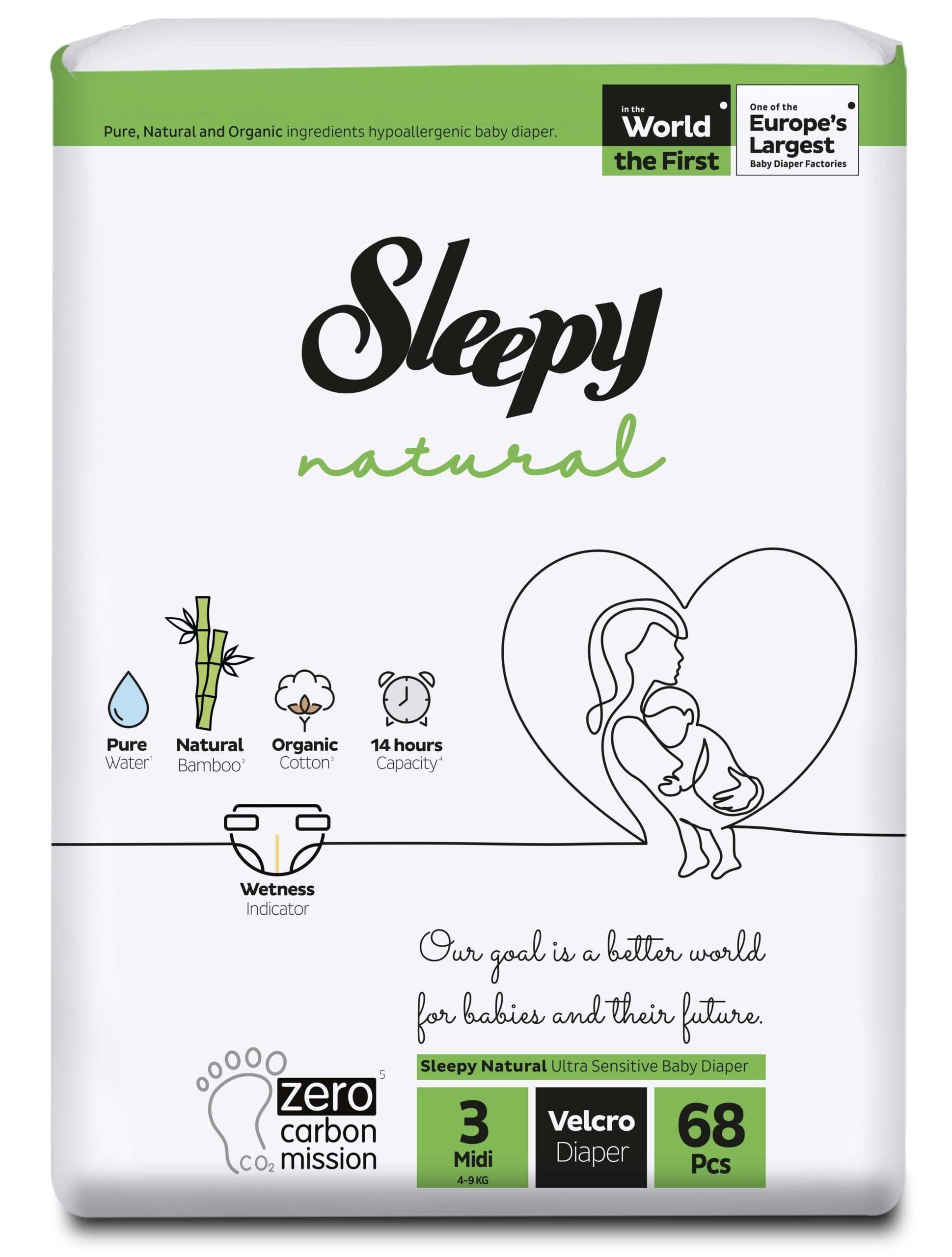 Sleepy Natural Diapers No. 3 68'S (15805)