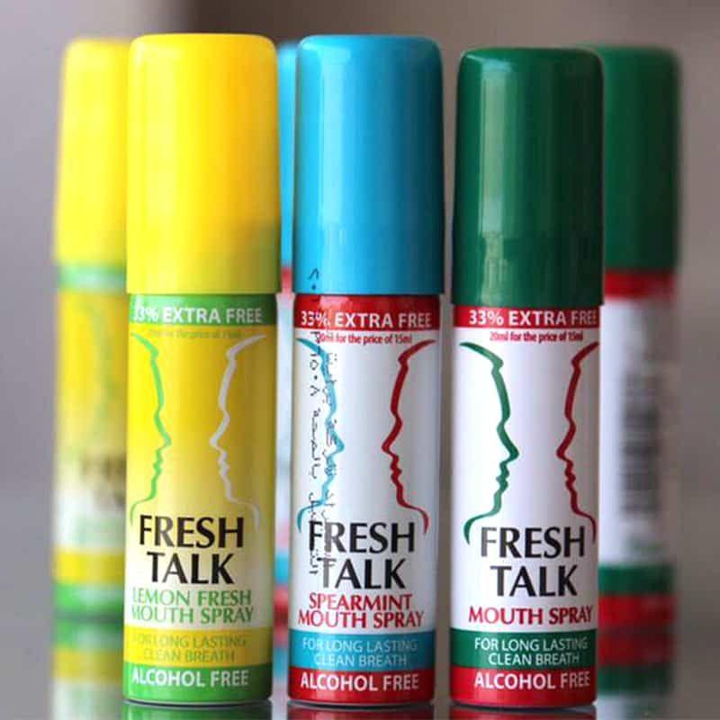 Fresh Talk Mouth Spray Long Acting Control Of Mouth Braeth Alcohol Free 3 Different Smells