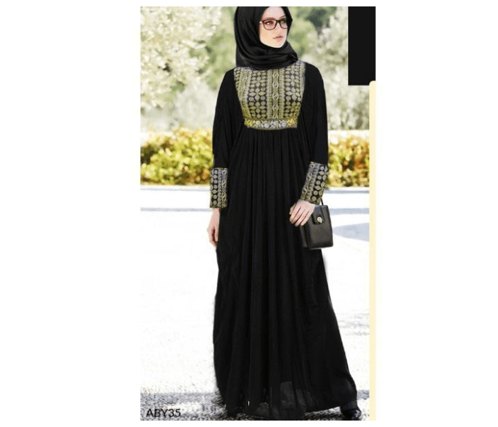 BY03 Casual and Fashionable 56 Sized Abaya for Women - Black