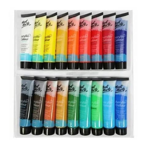 Mont Marte Acrylic Colour Paint Set 36Ml X18