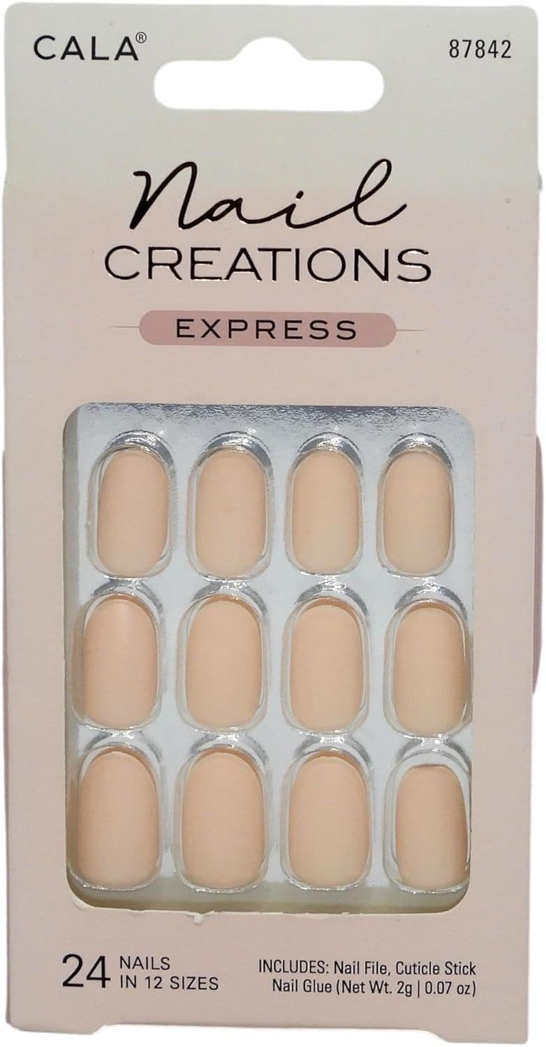 Cala Nail Creations Express Oval Matte Nude 24 Nails - 87842