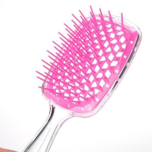 Hollow Comb Super-Brush Anti-Static Hairbrush – Transparent Color: Purple