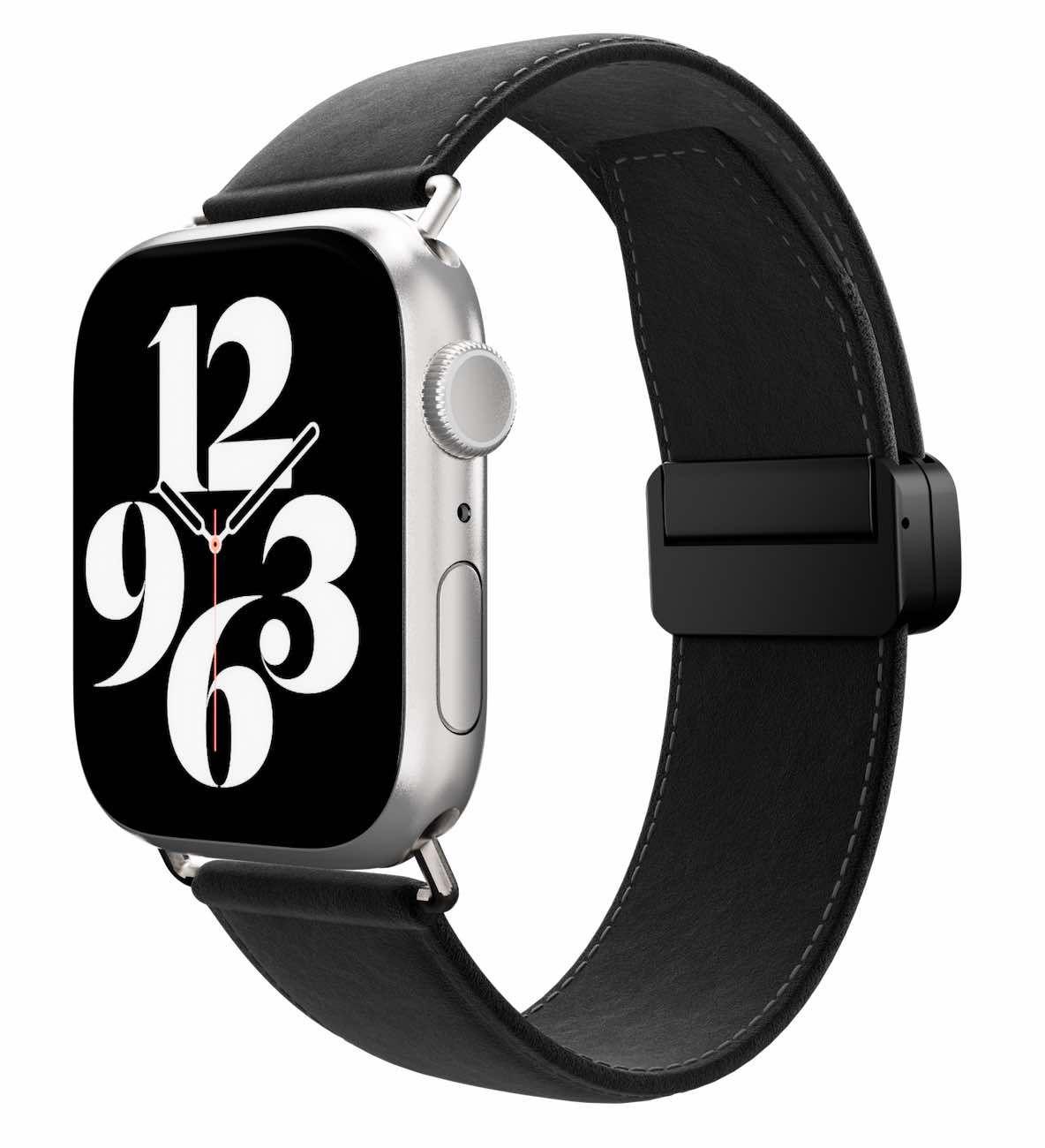 Switcheasy Apple Watch Classic Strap / Sizes 42 / 44 / 45 / 49 / Black Leather