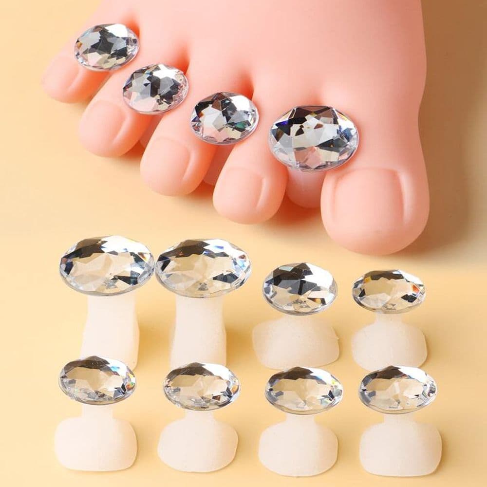 Rhinestone Silicone Toe Separator For Pedicure No.17694