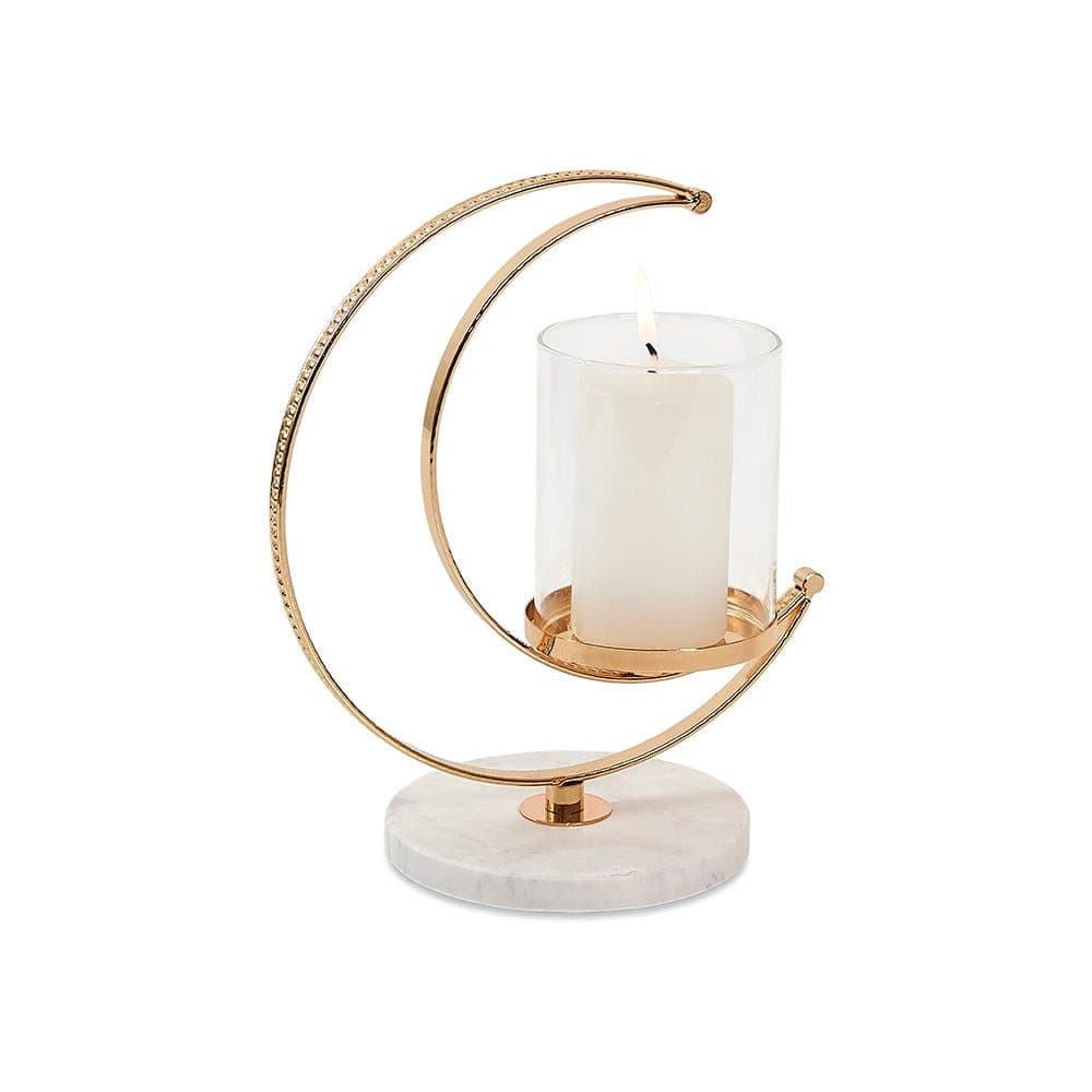 Dune Metal & Glass Candle Holder, Gold - 23X19Cm