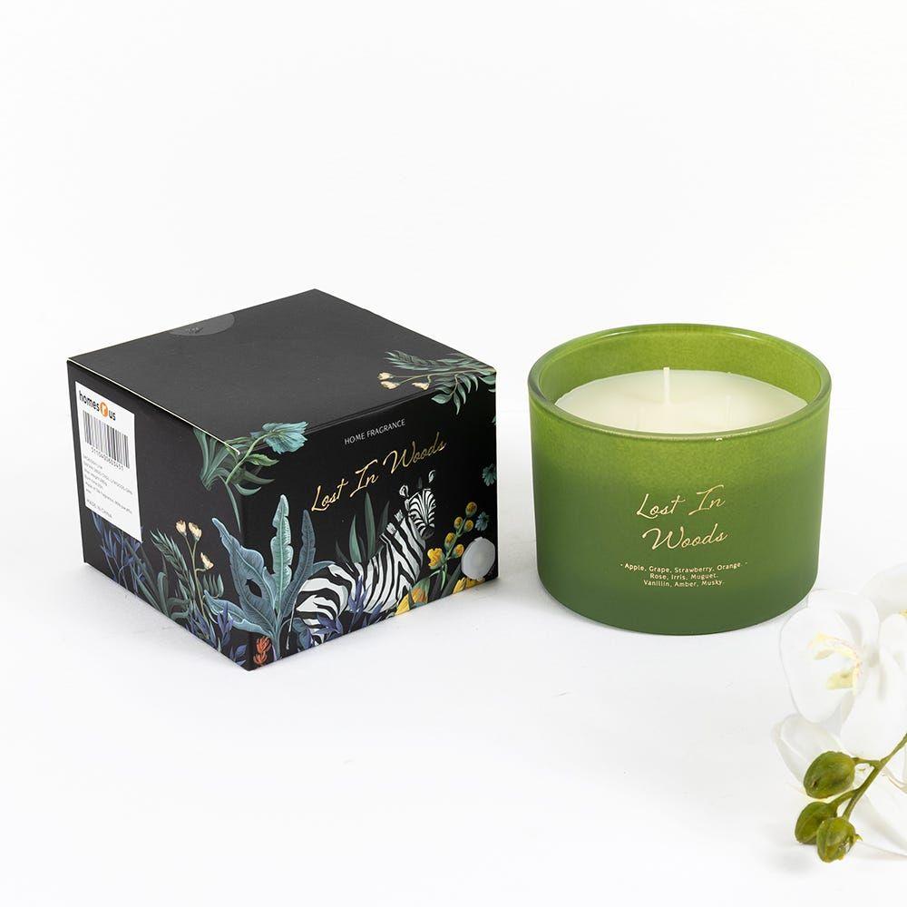 Safari Lost In Woods Jar Candle, Green - 280 Gm