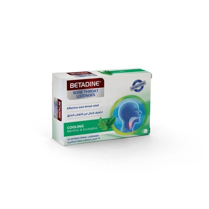 Betadine Sorethroat Lozenges Menthol And Eucalyptus 24 Pieces