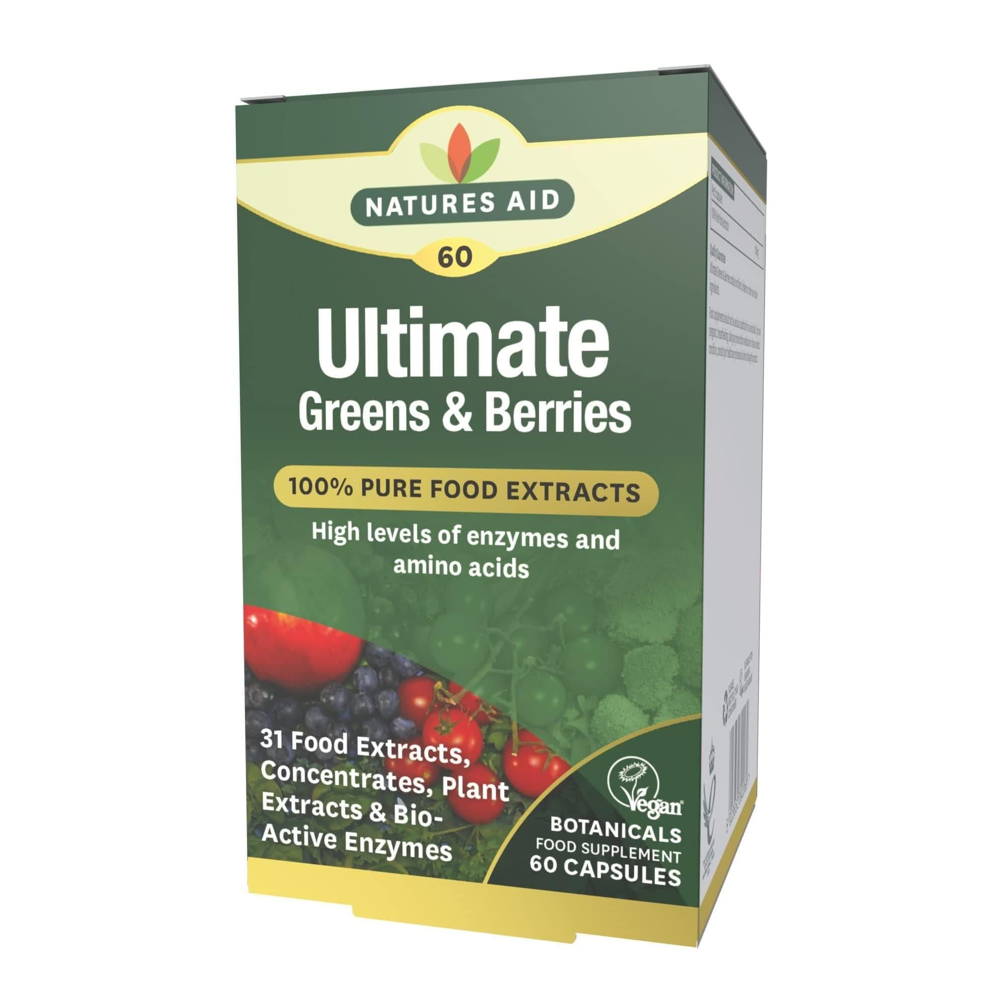 Natures Aid Ultimate Greens & Berries 60 Capsules No.12730