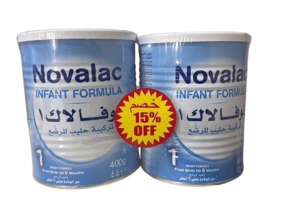 Novalac Infant Formula Milk N1 (0-6m) 2X400gm (Offer)