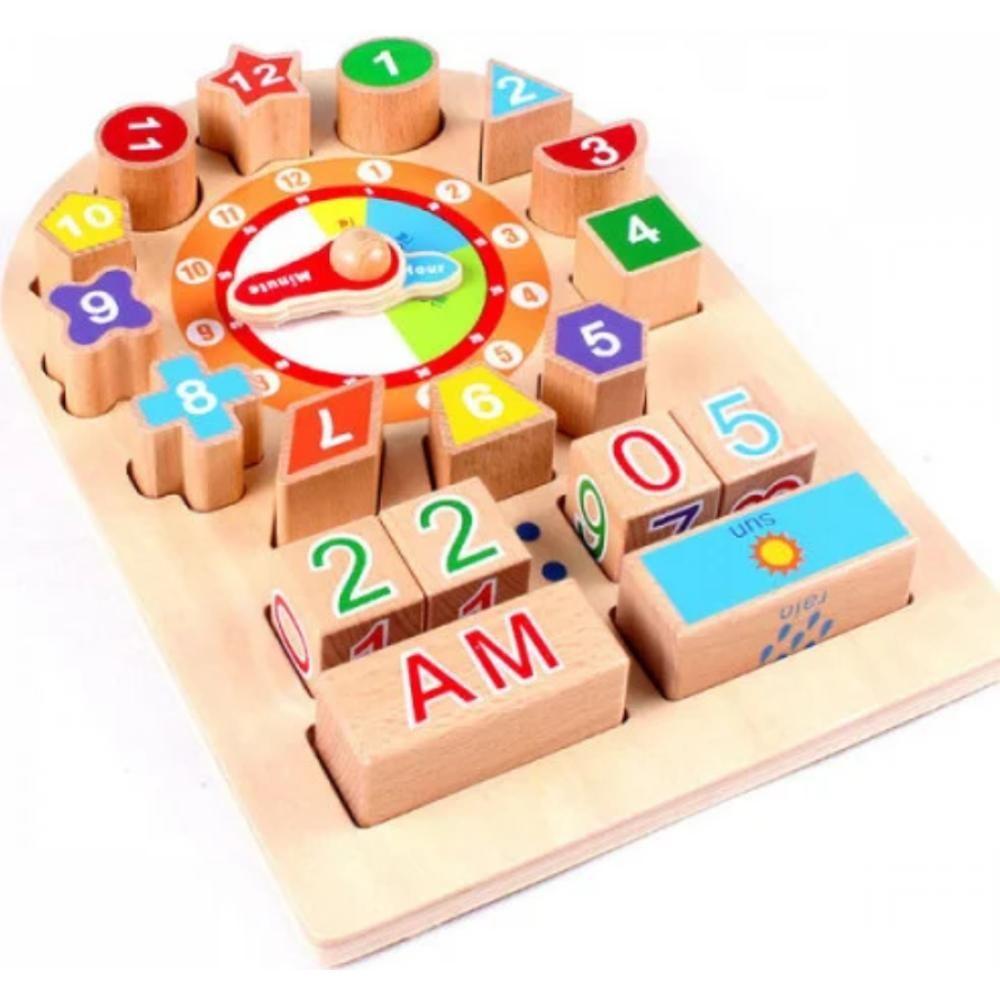 Wooden Shape Sorting Clock (Ma-040)