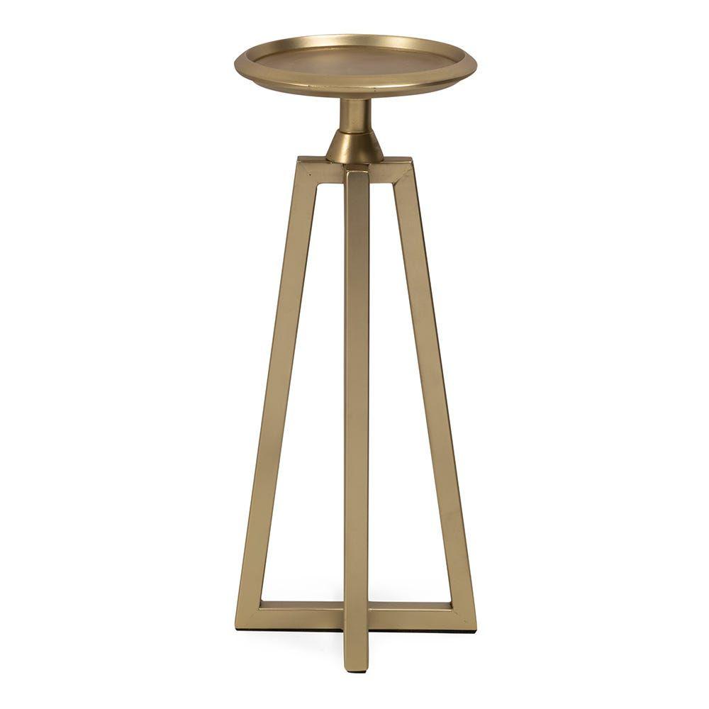 Stoic Pillar Candle Holder, Gold - 12X30.5 Cm