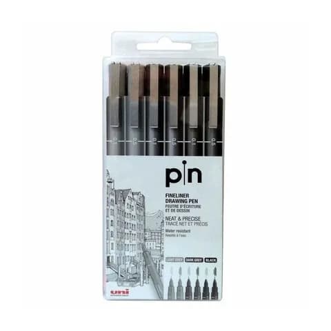 Uniball Drawing Pen Pin Fine Liner Pack Of 6