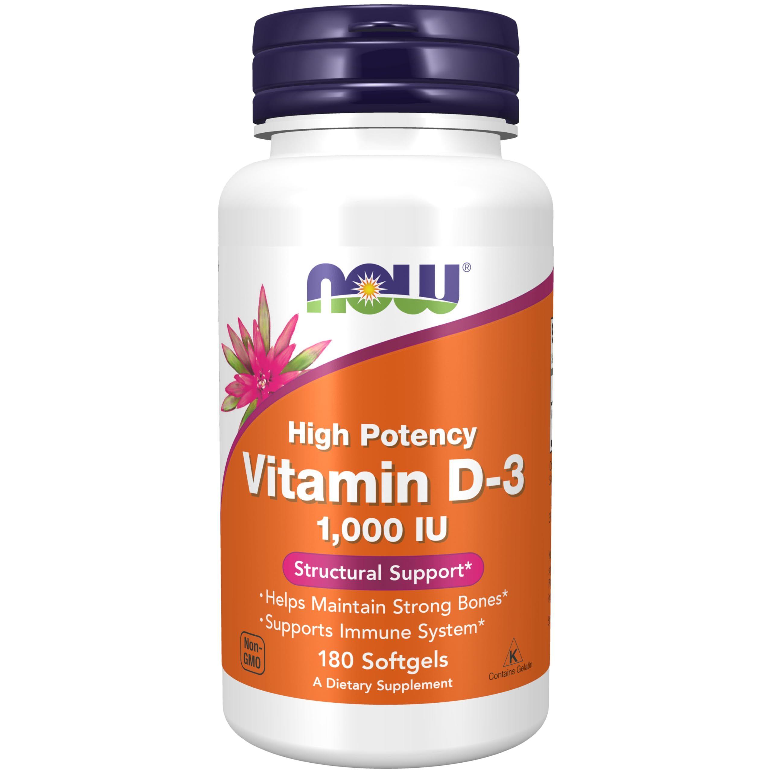 Now Vitamin D 3 1000 Iu 180 Softgels