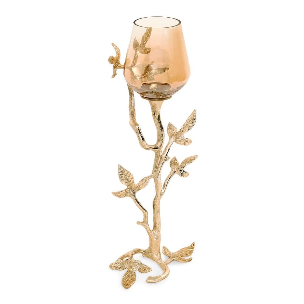 Mural Votive Candle Holder, Gold - Small, 12X38 Cm