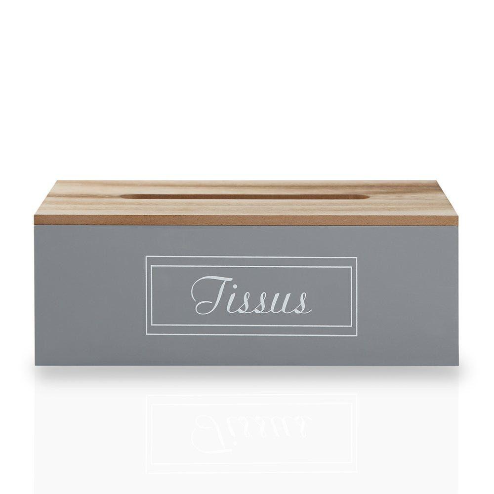 Tissue Box, Grey & Natural