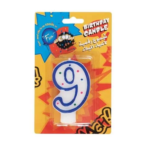 Fun Numeral Birthday Candle 9