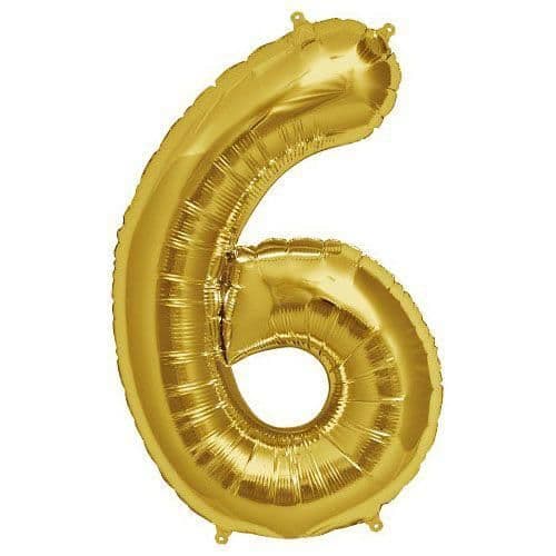 Number 6 Balloon Gold