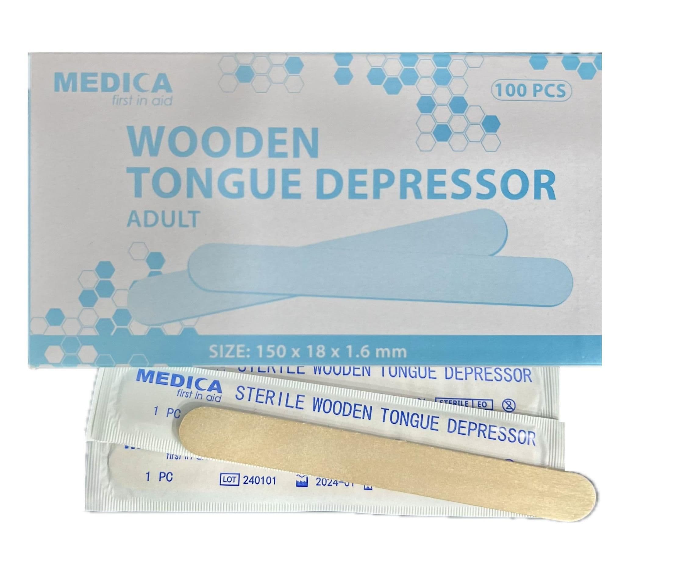 Medica Sterile Wooden Tounge Depressor Adult 100 Pcs