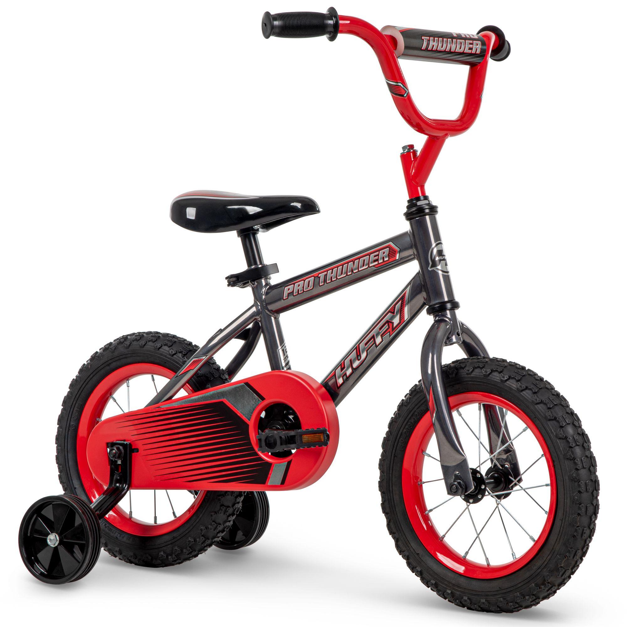 Huffy Pro Thunder Boys Bicycle (12 In, Chrome/Red)