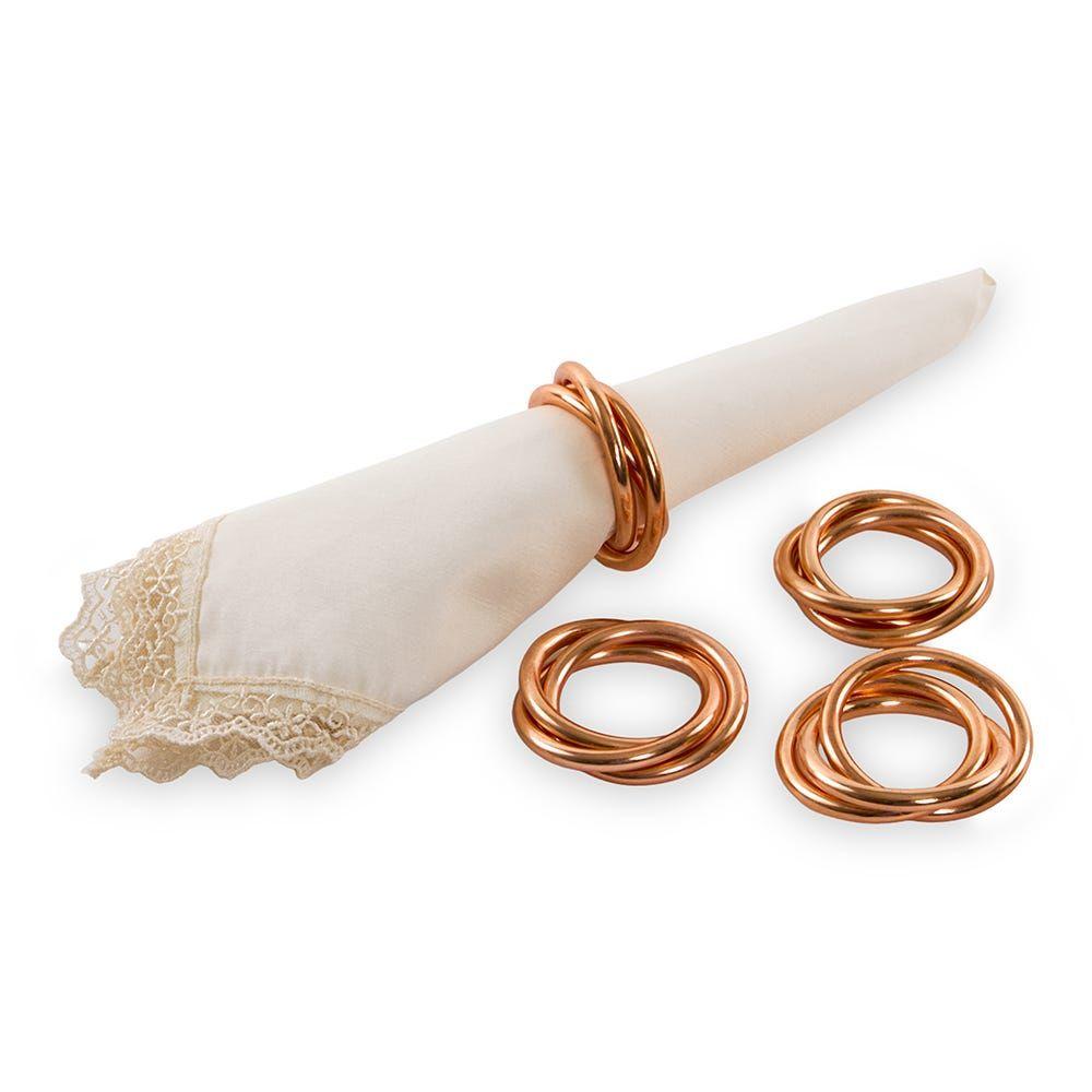 Lina Napkin Ring, Rose Gold - Set Of 4