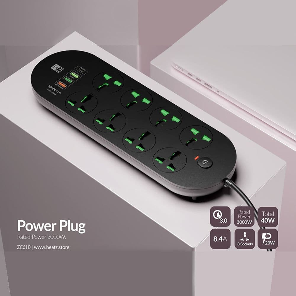 Heatz Zc610 Multi Extension Socket