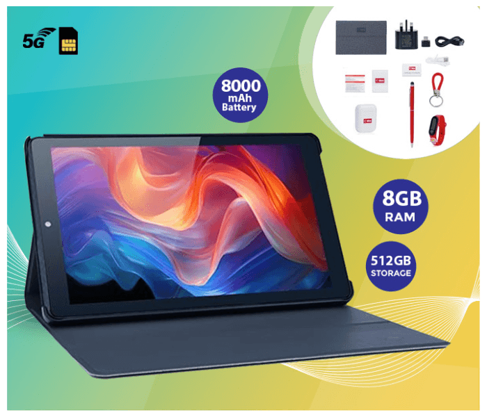 C Idea 9 Inch Tablet,8Gb+512Gb,Wifi 5G Lte, Android 12 Tablet Expandable 512Gb Tf 5Mp+8Mp Dual Camer