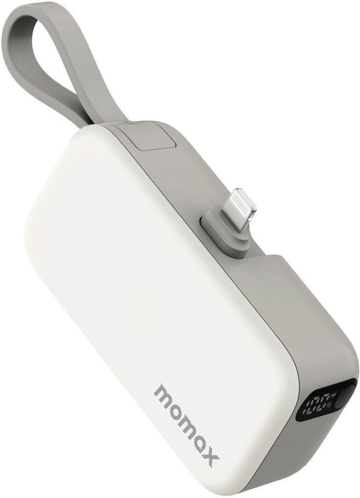 Momax 1-Power Mini 5000Mah 3In1 Power Bank With Lightning Plug (Color: White)