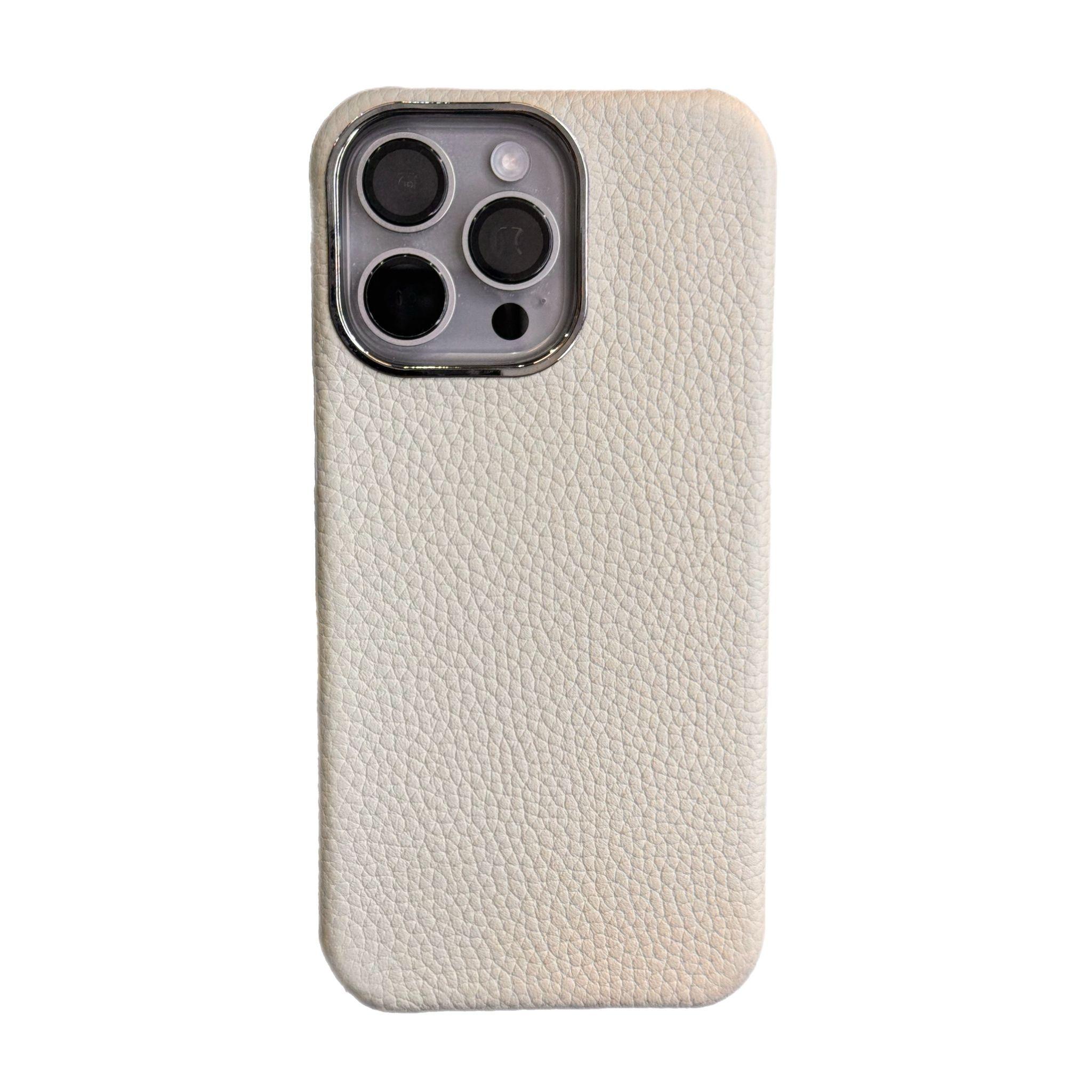 Gs White Cover Genuine Togo Leather With Magsafe- Iphone 12 Pro Max