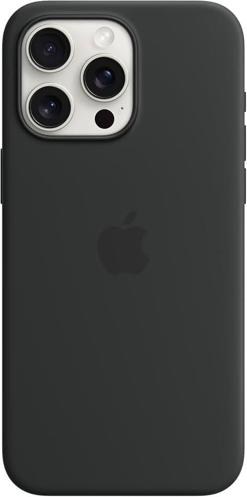 Silicon Case With Apple Logo For 16Promax (Black)