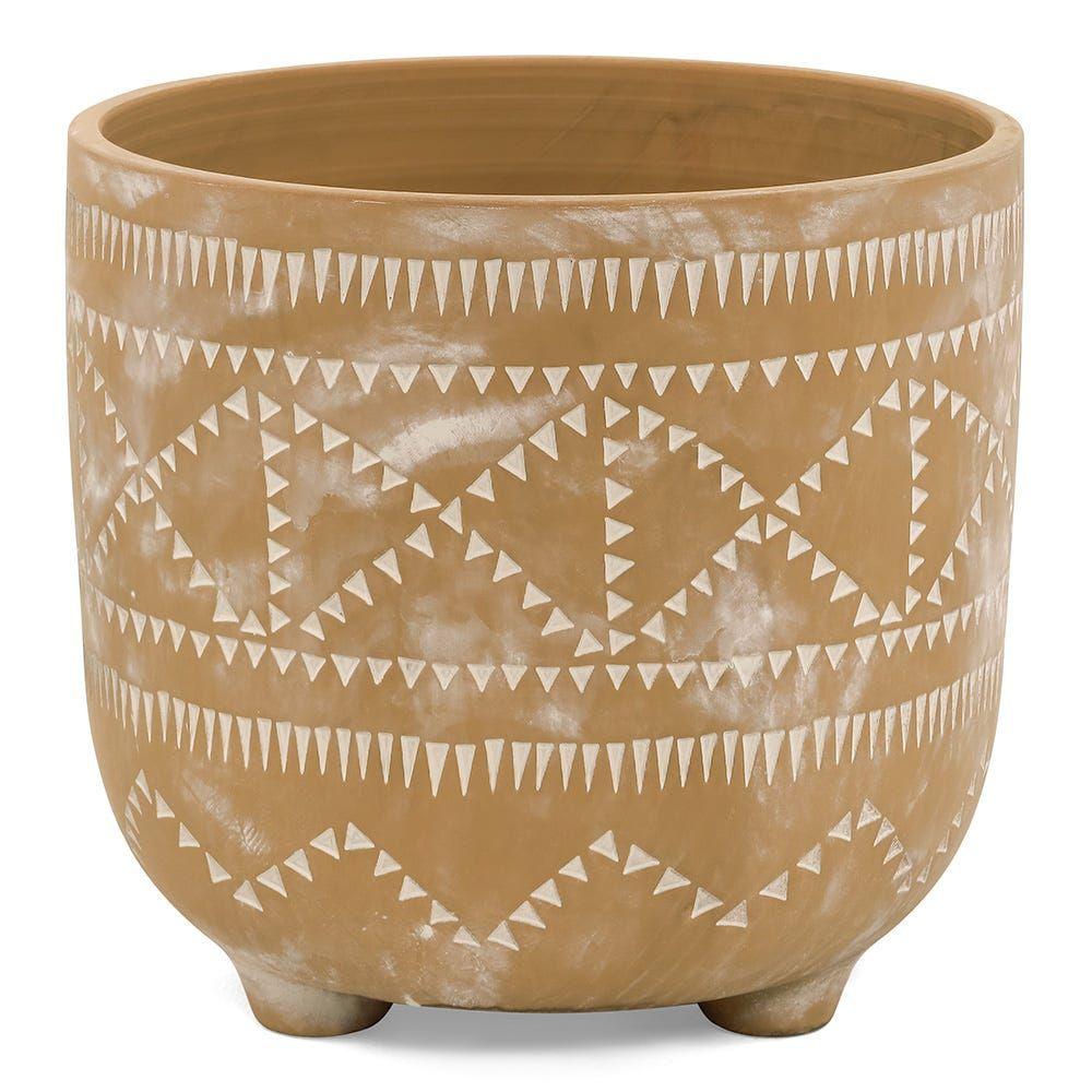 Tribe Terracotta Planter, Walnut- 30X27.5 Cm