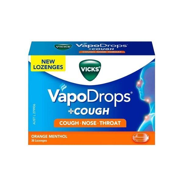 Vicks Vapo Drops Honey Orange Menthol Lozenges 36 Pcs