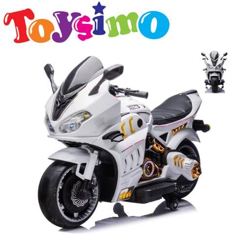 White 12V 7A Eva Wheel Motorbike With Keys