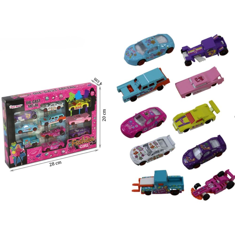 10Pcs. Die Cast Fashion Girl Car (Th415)