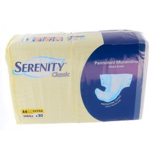 Serenity Fitted Brief Classic Extra Small Adult Diaper  30 PC