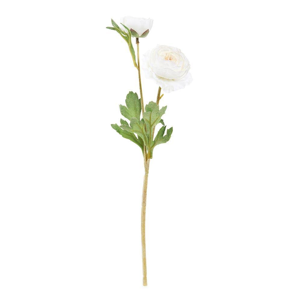 Ranunculus Faile Spray, White - 38 Cm