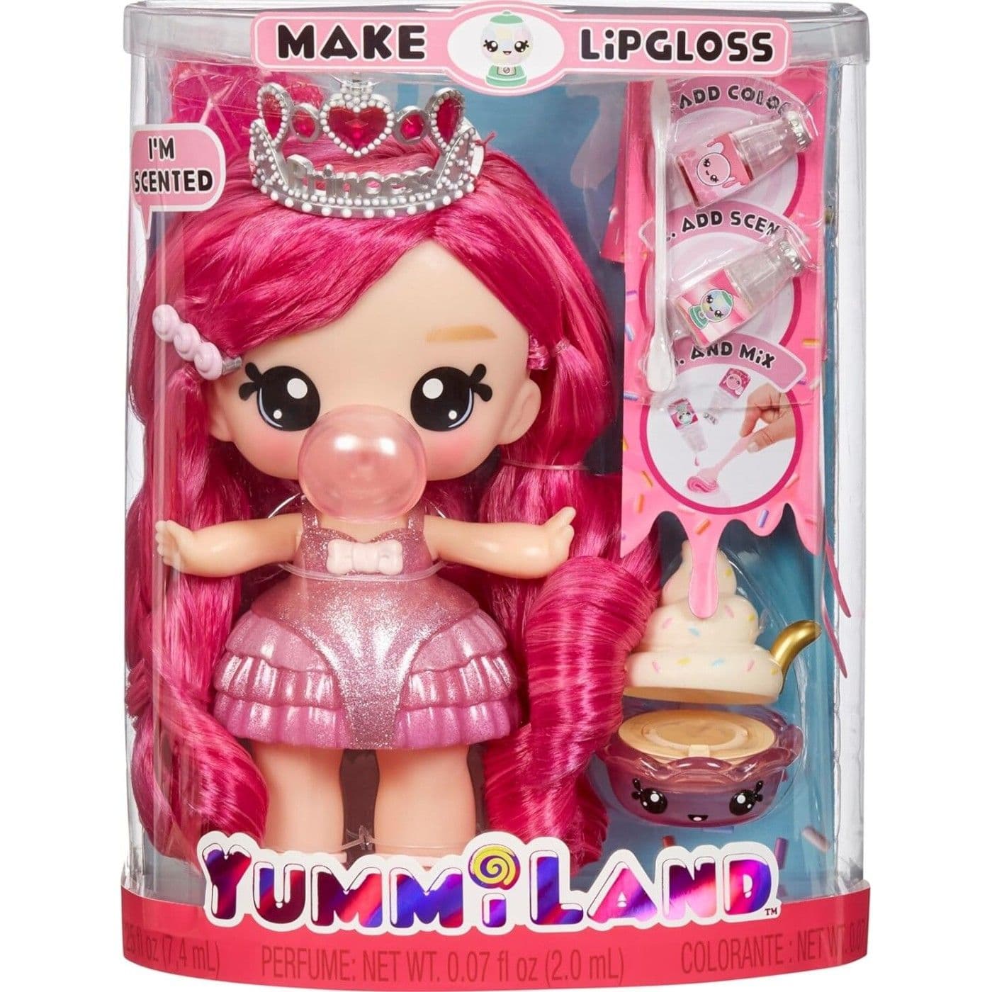 Yummiland Bianca Bubblegum Large Doll And Pet Lip Gloss Set