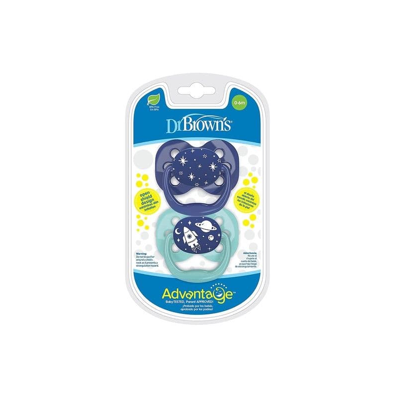 Dr.Browns Advantage Pacifier Stage 1 Blue 2 Pack