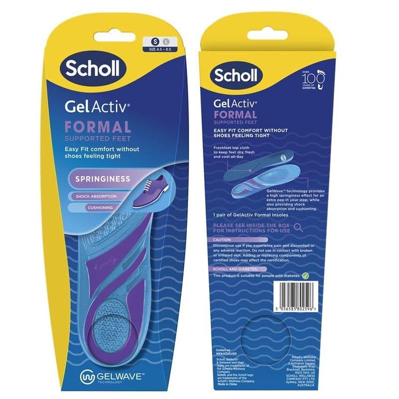 Scholl Gel Activ Insole Formal Small Uk Size 4.5- 8.5