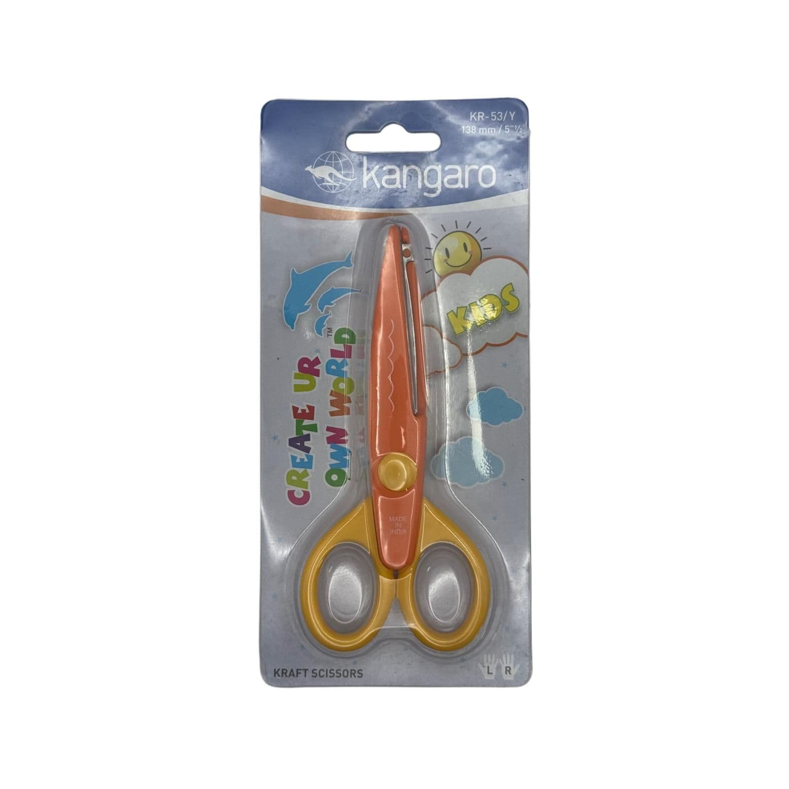 Kangaro Kids Scissors (138Mm, Wave Blade)
