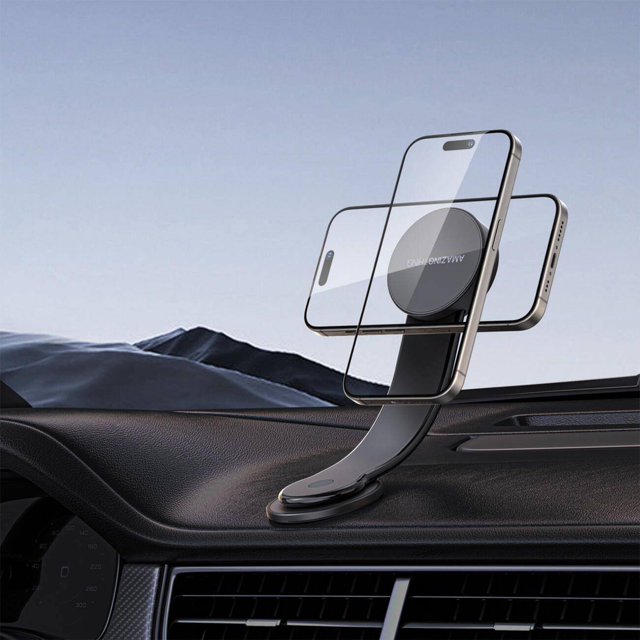 Amazingthing Fleximag Magnetic Stand / Mounts On Car Dashboard & Glass / Rotatable