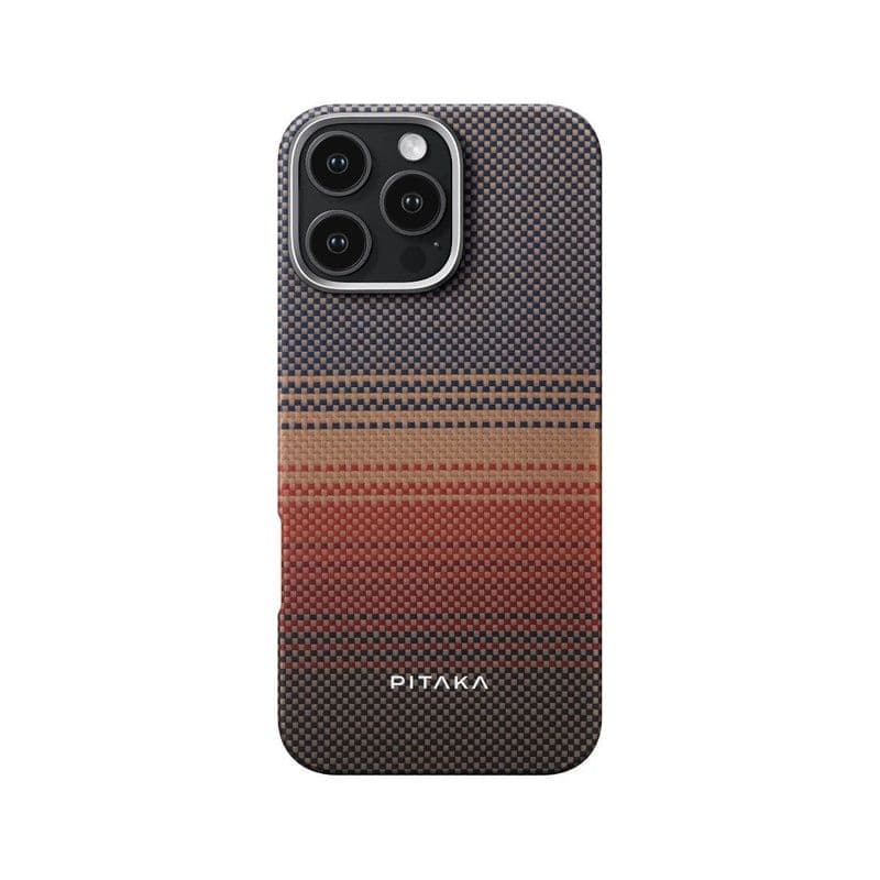 Pitaka Tactile Woven Case For Iphone 16 Pro Max-Red/Gold