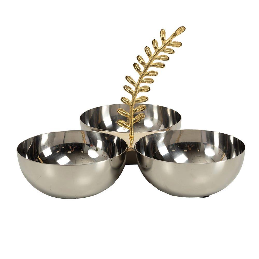 Royal 3 Bowls, Silver & Gold - 25.5 Cm