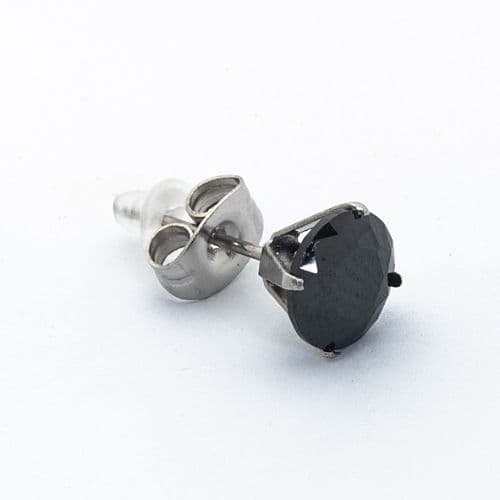 Borghetti Earrings Zircone Tondo Nero 7 Ear Studs  1 PC